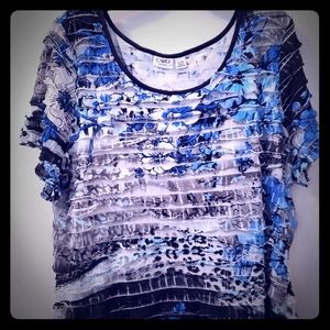 Womens blouse, black,blue,white
